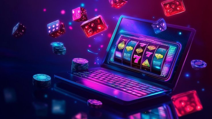 Ruang hiburan virtual bertema ungu